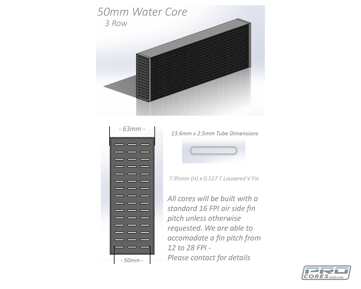 Water Core 50mm Deep | 300mm Stack Height - Core height Core - Pro Alloy