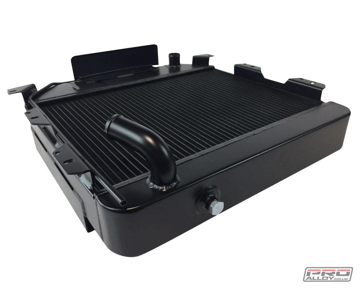 Austin Healey 100-4 Radiator Radiator Satin Black 13psi Without Fan - Pro Alloy