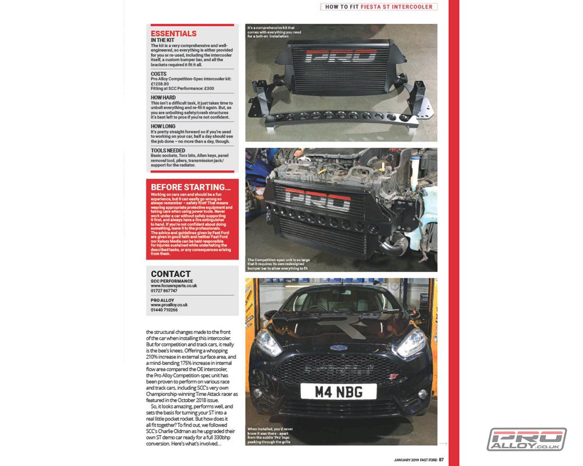 Fiesta ST MK7 Intercooler - Competition Spec Intercooler - Pro Alloy