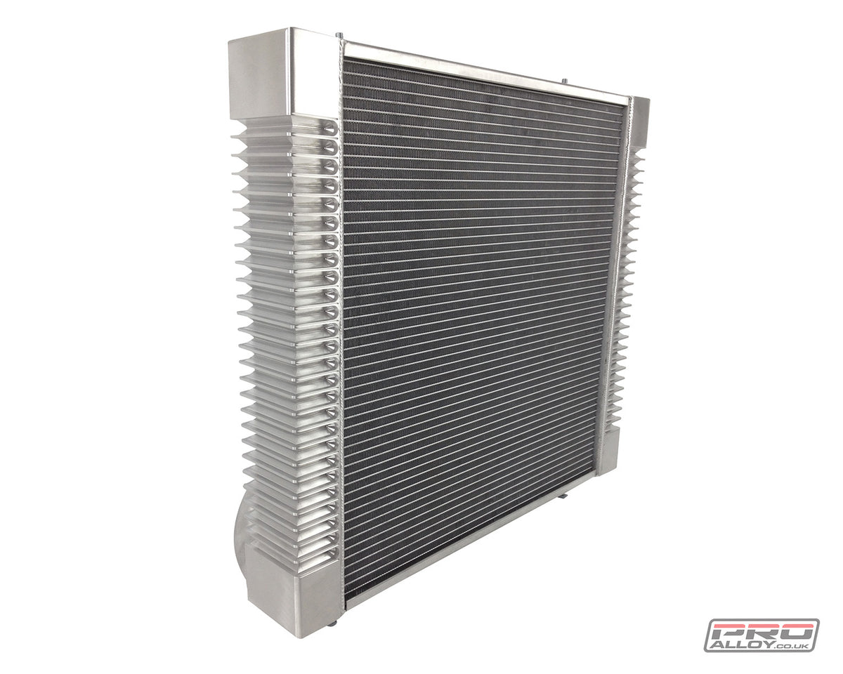 Jaguar E Type S1 3.8 Radiator - Flat Floor Radiator Satin Silver - Pro Alloy