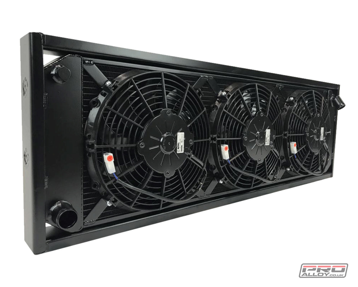Lotus Esprit Radiator Radiator Satin Black With SPAL Fan Upgrade  - Pro Alloy